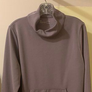 Under Armour Cold Gear Loose Fit Mock Neck Long Sleeve Sweatshirt, Lilac, Size L